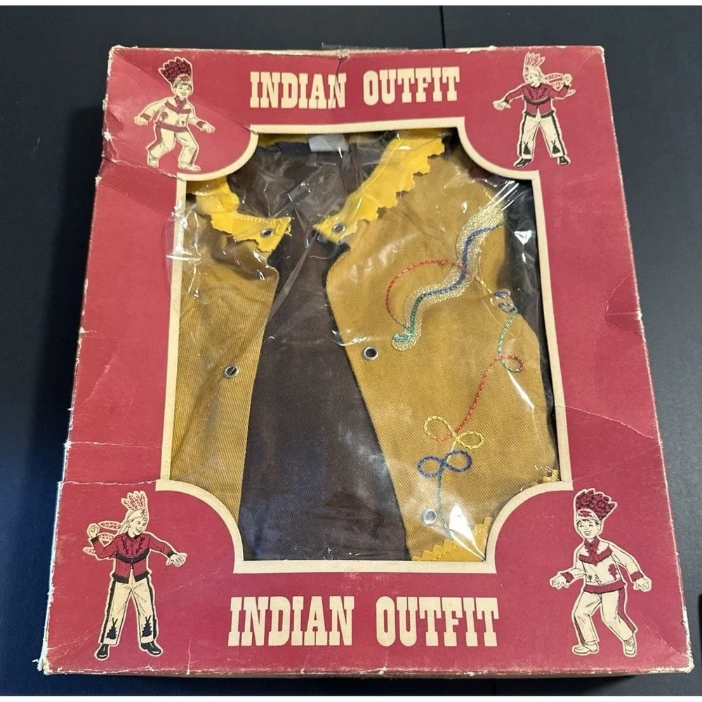Vintage‎ Child's Pla-Master Play Suits Indian Outfit Costume Size 8 W/ Box